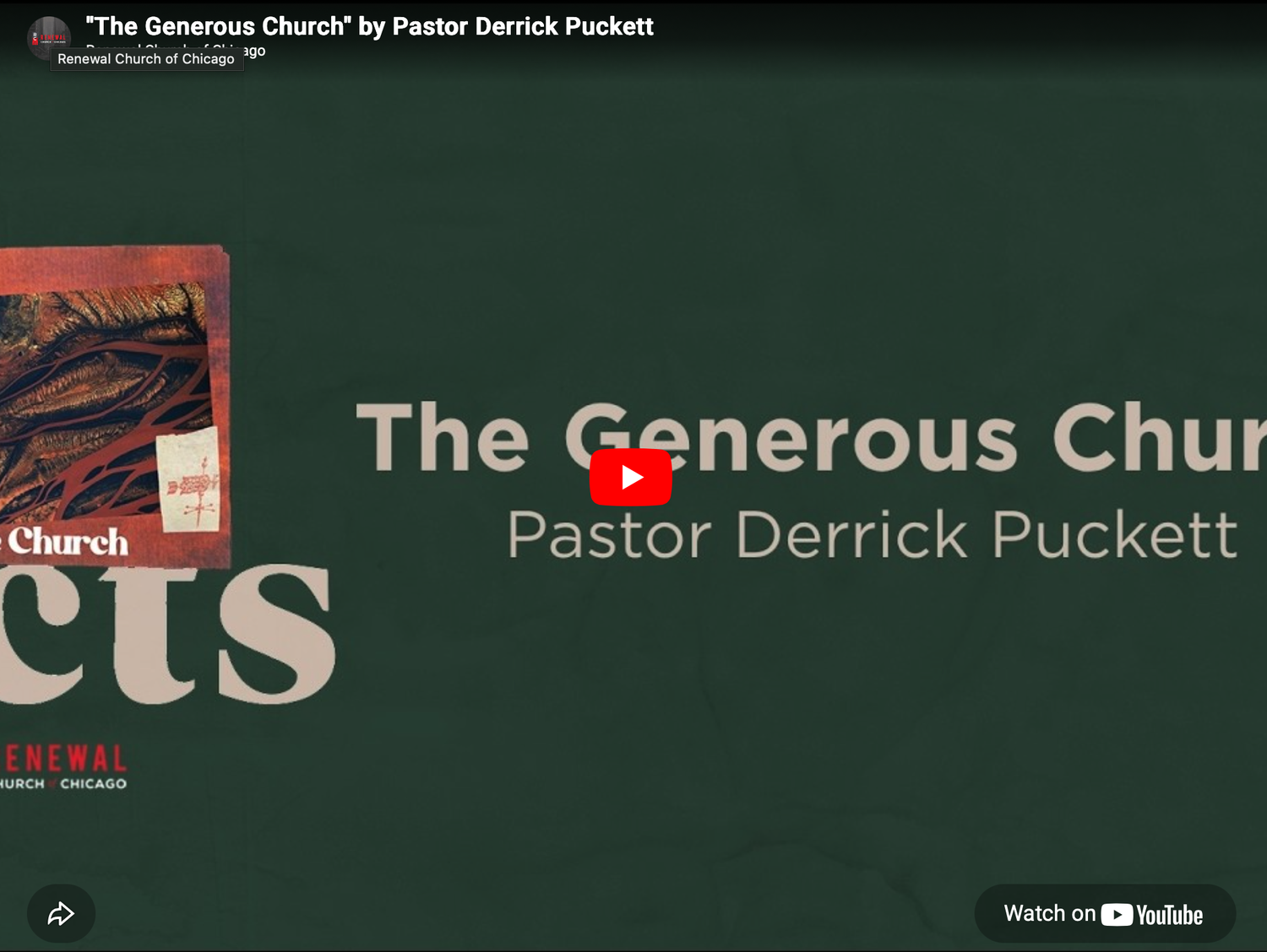 “The Generous Church” -Pastor Derrick Puckett