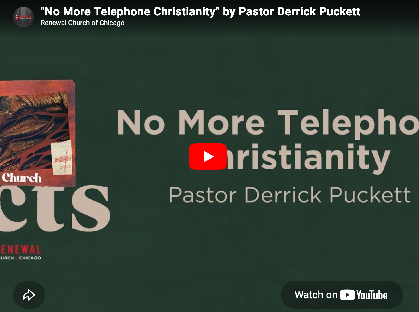“No More Telephone Christianity” -Pastor Derrick Puckett