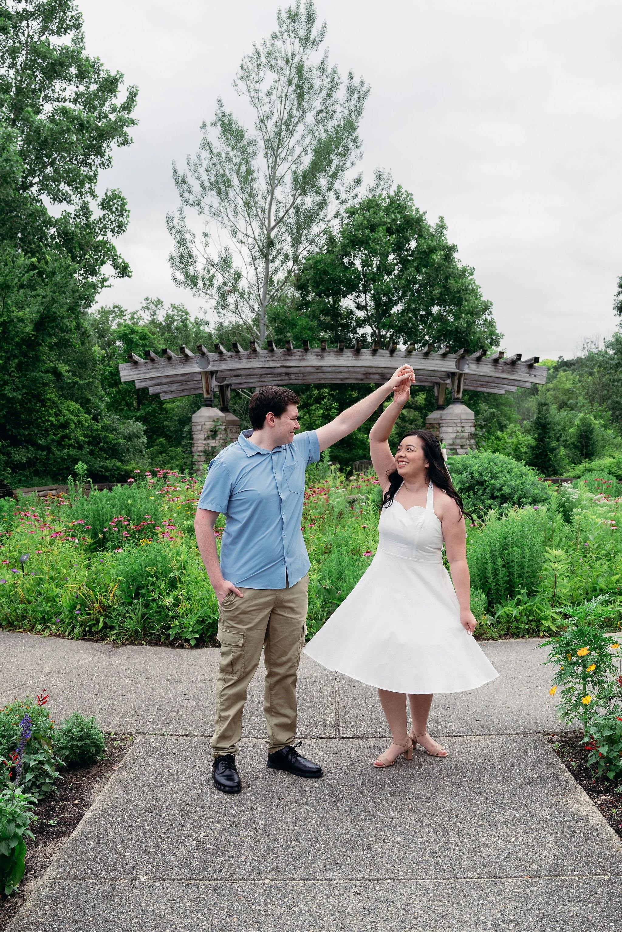 Engagement Session at Matthaei Botanical Gardens Mai + Nick