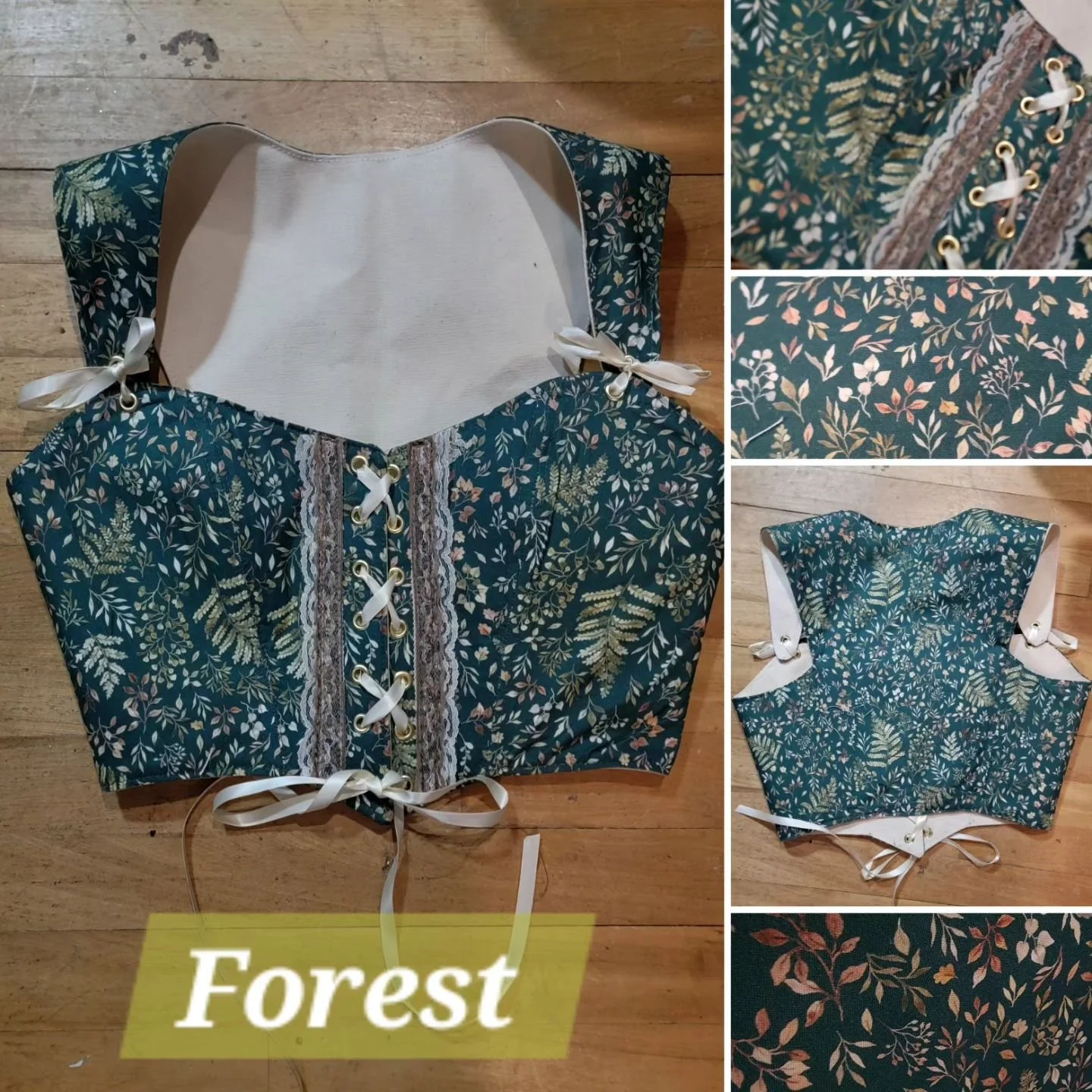 See the FOREST print in the Green bodices listing on #valrok . Net

#cottagecore  boneless corset for Larp and renfair
