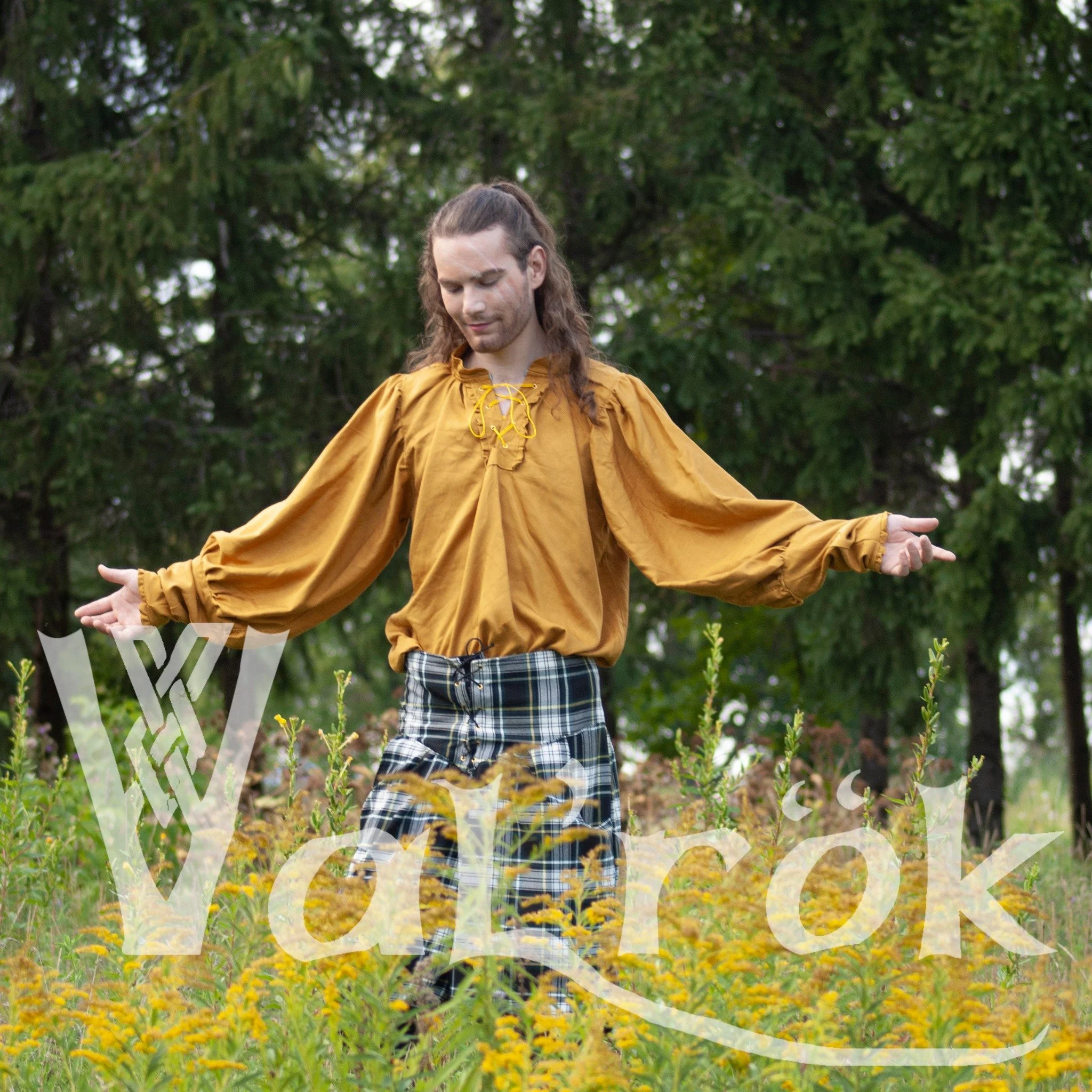 Beautiful #larper set with Yellow Edwarr Shirt and White Green Yellow Plaid Hagarr Trouser. 

See on our website #valrok . net