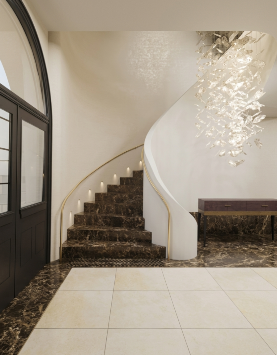 Natural stone marble floor installation for a commercial space in Collins Street Melbourne