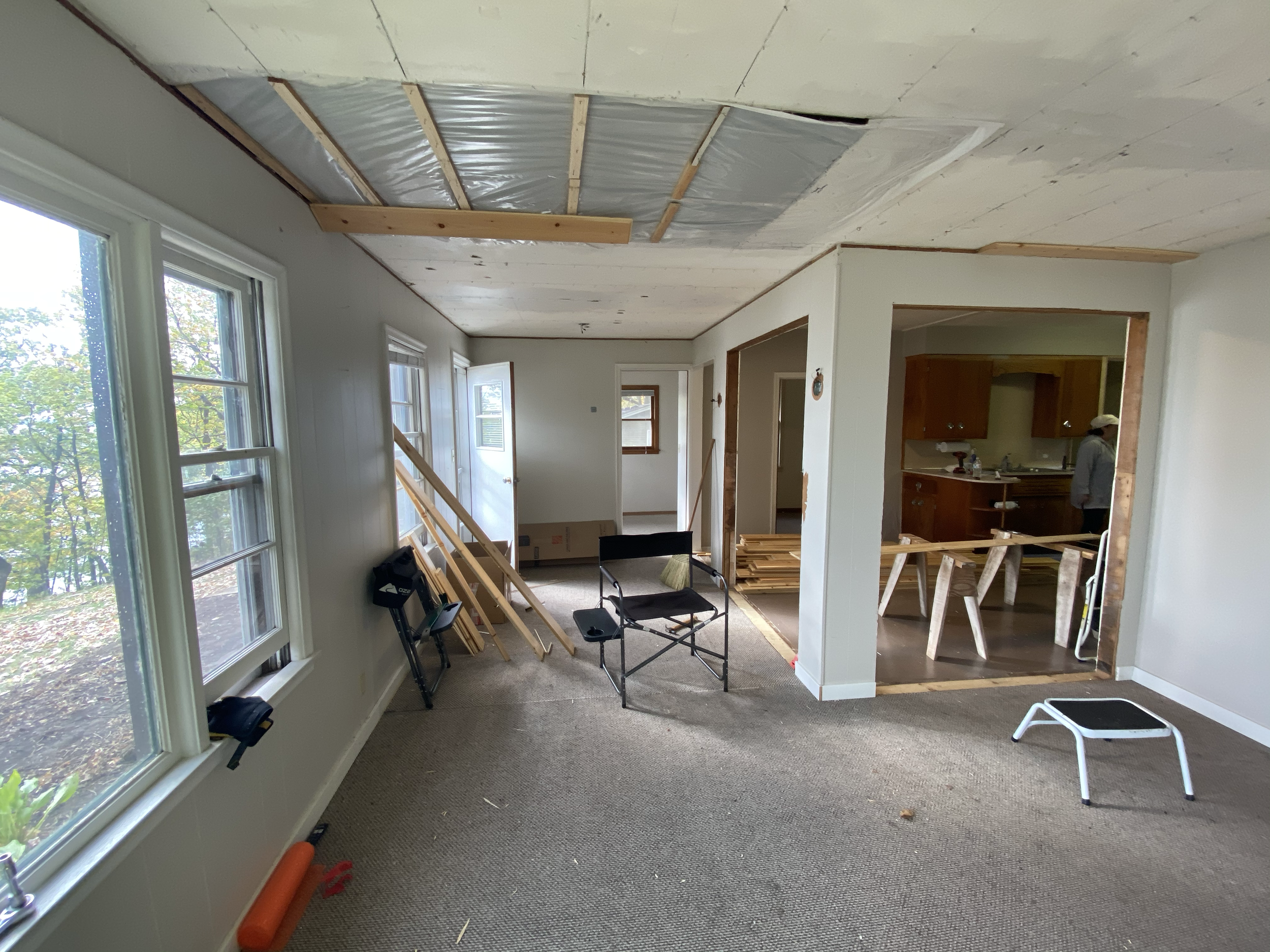 The living room of the old lake house. 