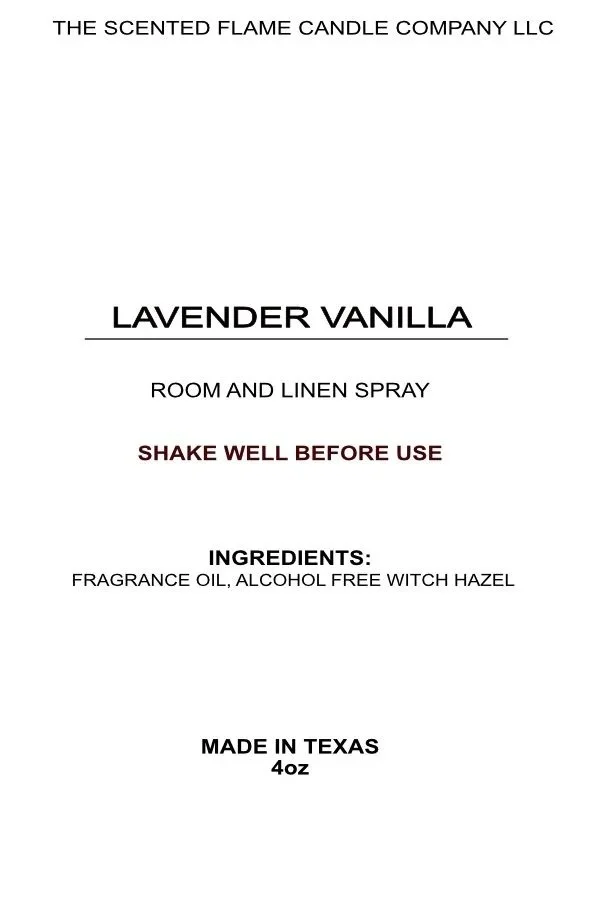 Lavender Vanilla Room and Linen Spray
