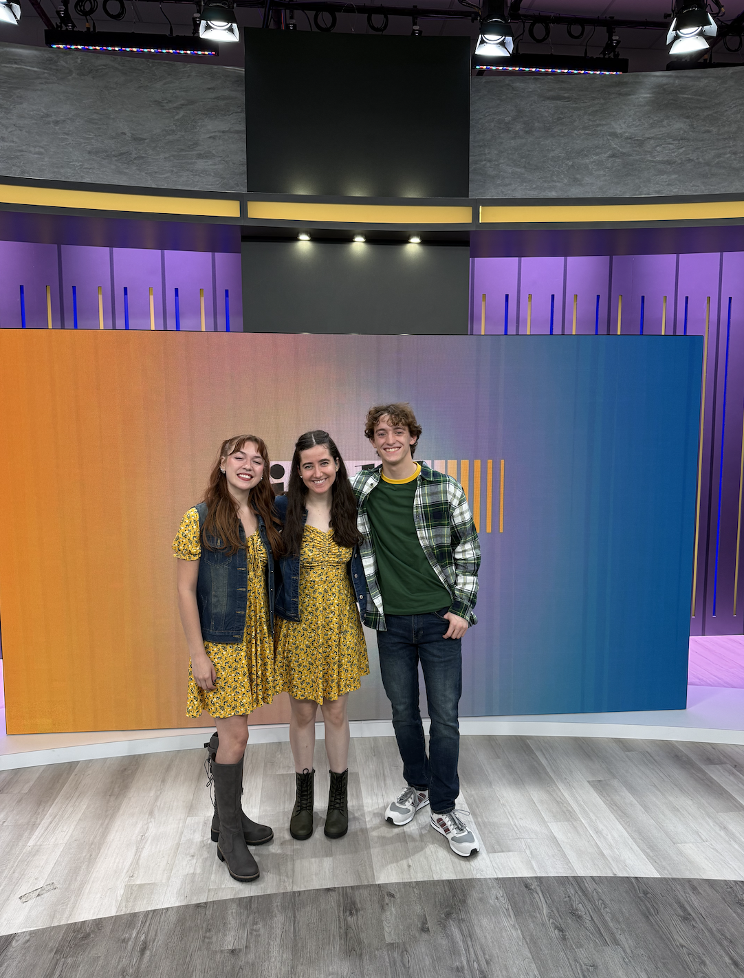 Isabella Agresta, Erin Rosenfeld, and Preston Angus after performing "Only Us" from "Dear Evan Hansen" on news channel Indy Now