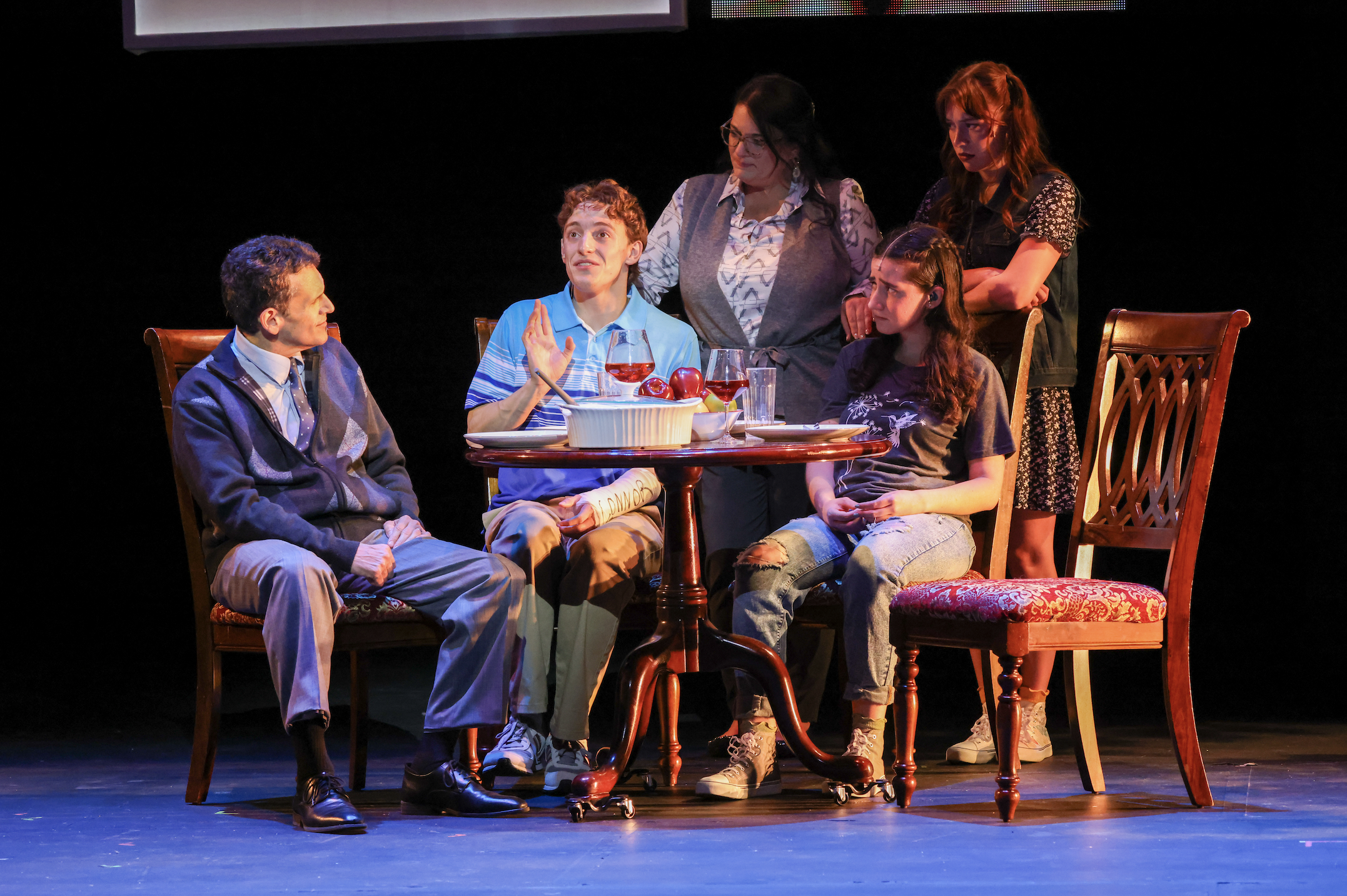 Eric Olson, Preston Angus, Katy Gentry, Erin Rosenfeld, and Isabella Agresta in "Dear Evan Hansen"