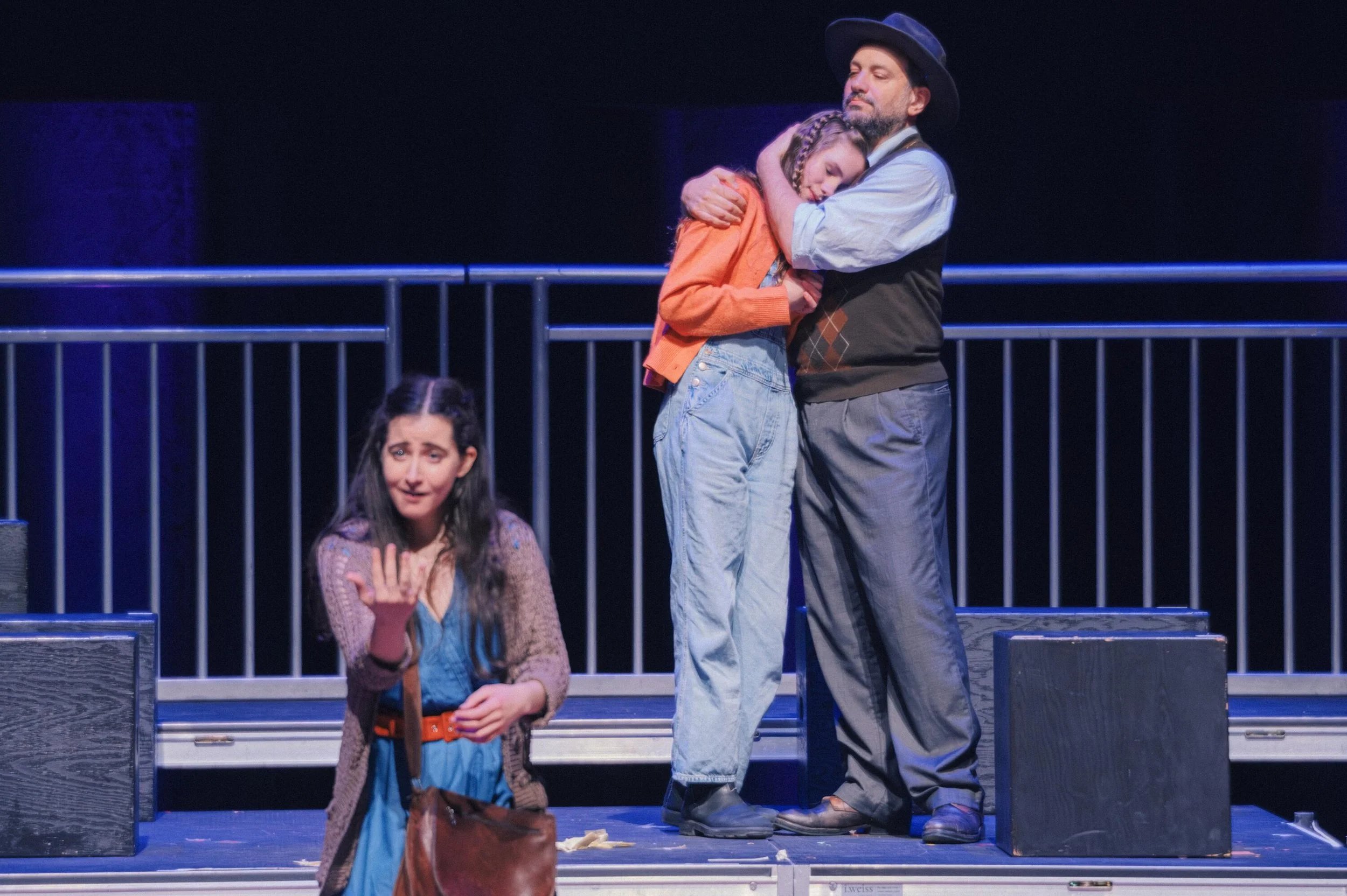 Erin (Violet) with Alona Jane Robbins (Young Vi) and Tyrone Giordano (Father) in Deaf Broadway's "Violet" at Lincoln Center