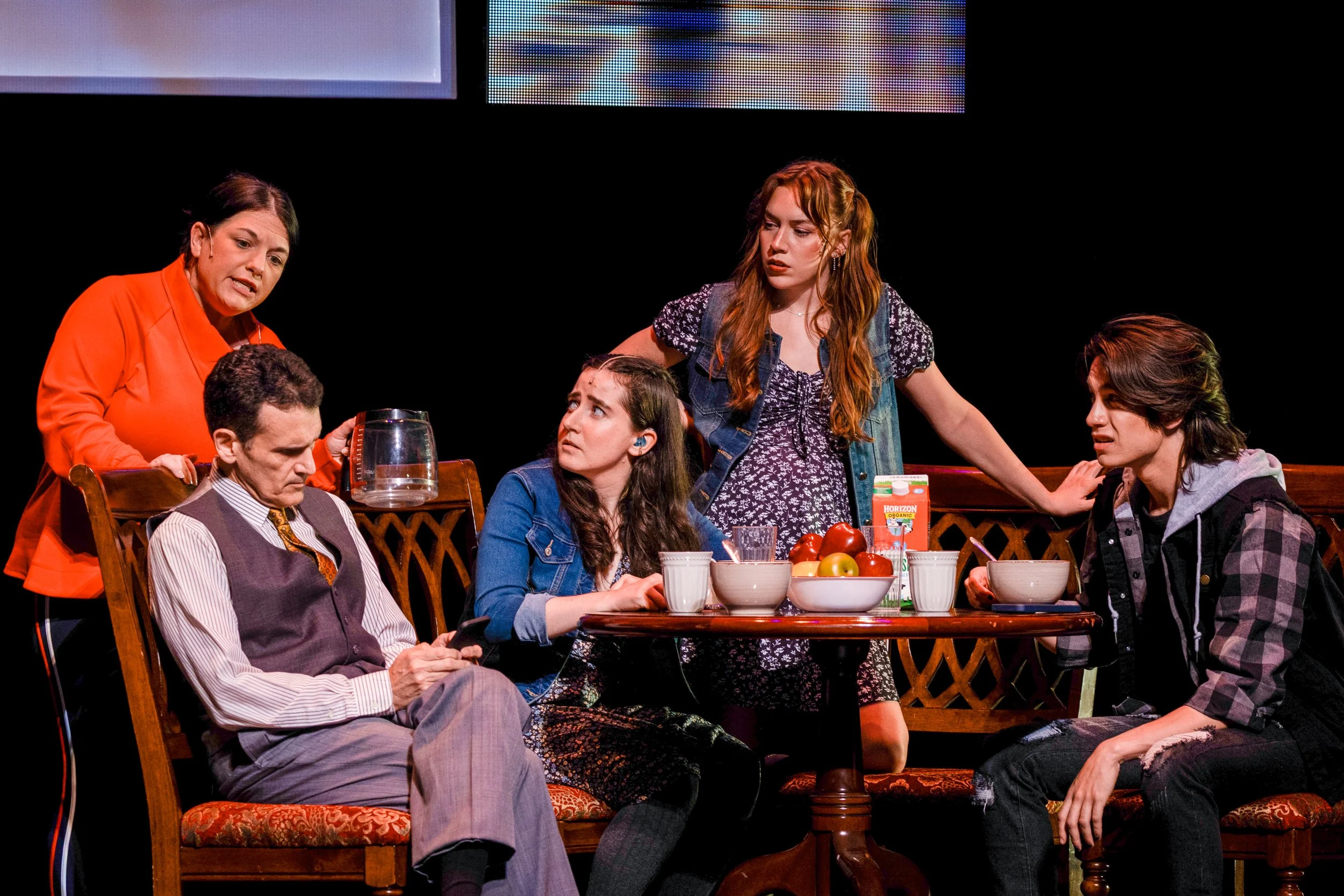 Katy Gentry, Eric Olson, Erin Rosenfeld, Isabella Agresta, and Aidan Duez as the Murphy family in "Dear Evan Hansen"