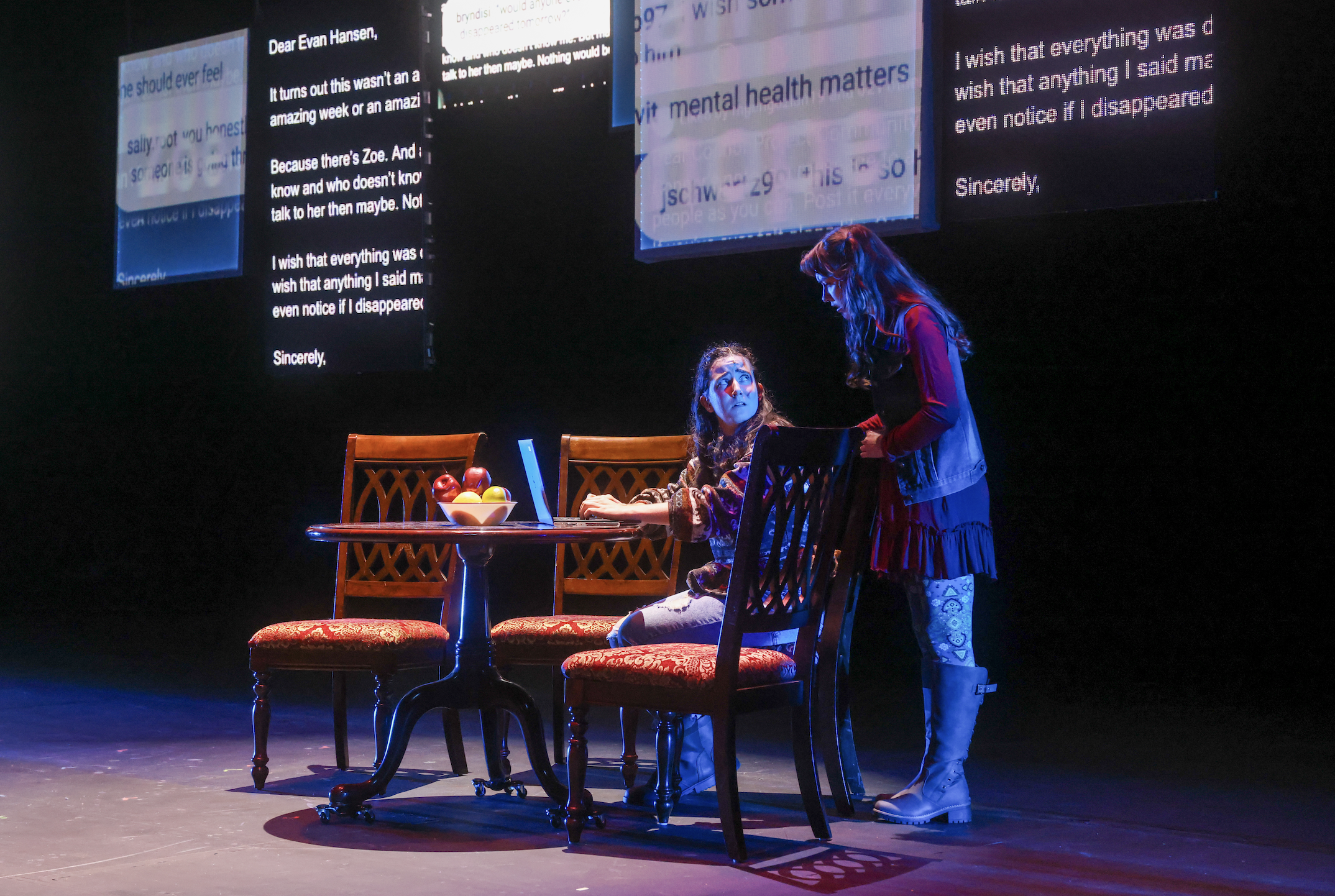 Erin Rosenfeld and Isabella Agresta in "Dear Evan Hansen"