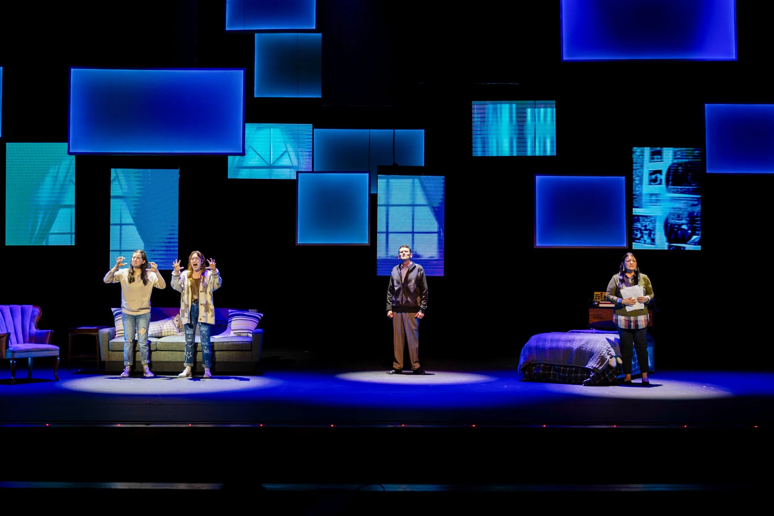 Erin Rosenfeld, Isabella Agresta, Eric Olson, and Katy Gentry perform "Requiem" in Dear Evan Hansen
