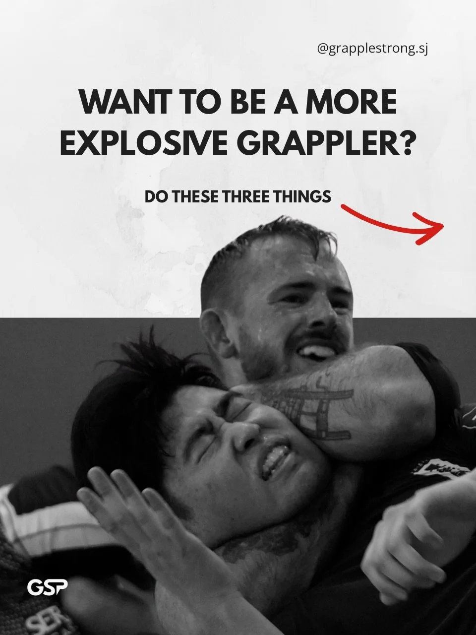 💥 If you want to be a more explosive grappler, try adding these three things to your workouts:
&bull;
1️⃣ Move your bodyweight fast. Think sprints and lower body plyometrics like jumps, hops, and bounds.
&bull;
2️⃣ Move light things fast. Medicine b