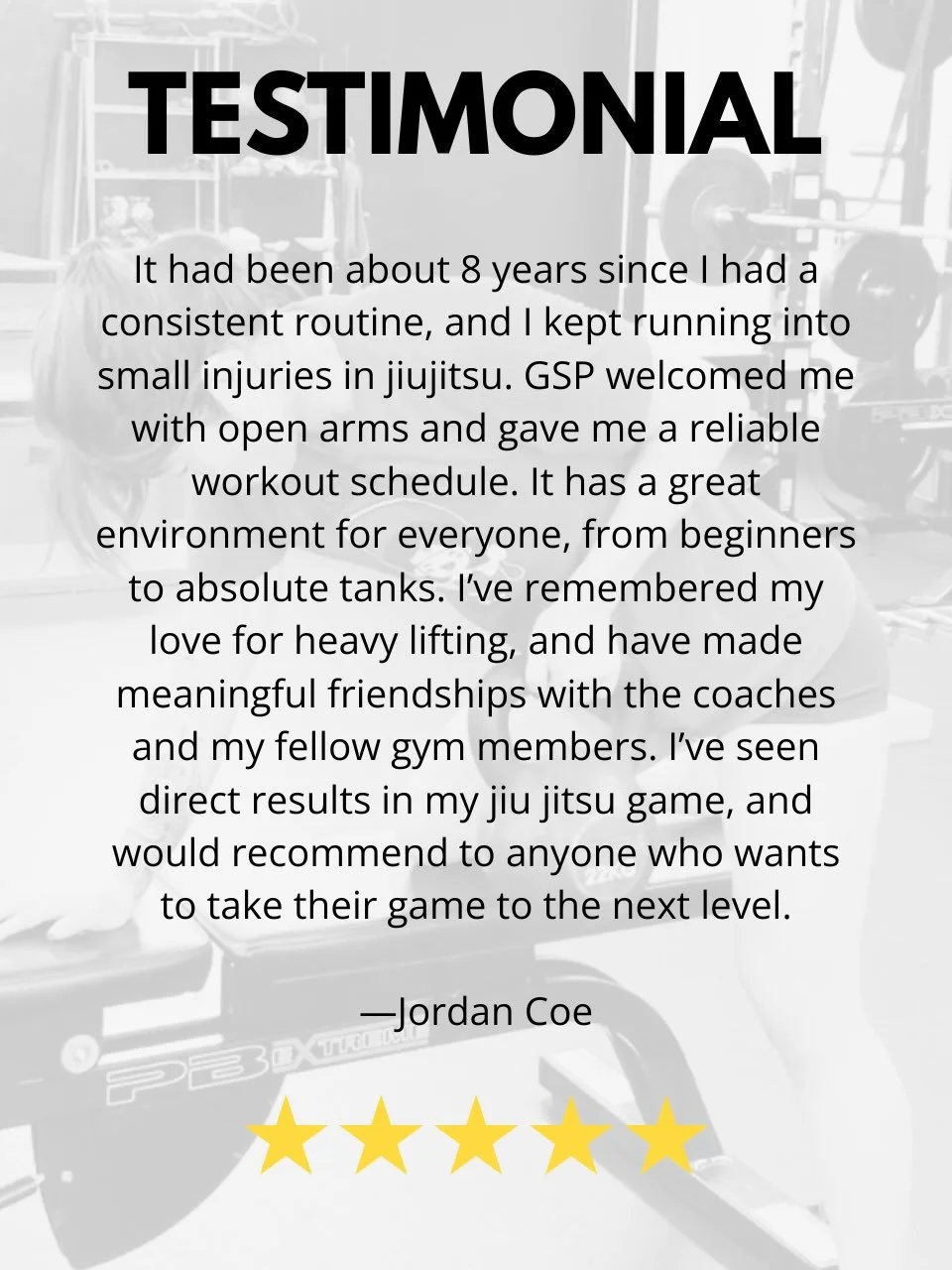 Thank you for the kind words @jorrrjorrr ! Super proud of you! Let&rsquo;s get those gains 💪
&bull;
If you&rsquo;re interested in how we can help you move, feel, and perform better on the mats, tap the link in bio to sign up for a FREE strategy sess