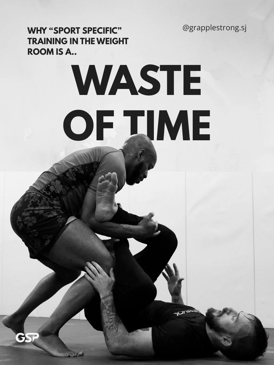 ❌ Attaching bands to your ankles and doing leg pummeling movements is a waste of time.
&bull;
❌ Attaching gi sleeves to a barbell is a waste of time.
&bull;
❌ Trying to make everything you do in the weight room look exactly like what you do on the ma