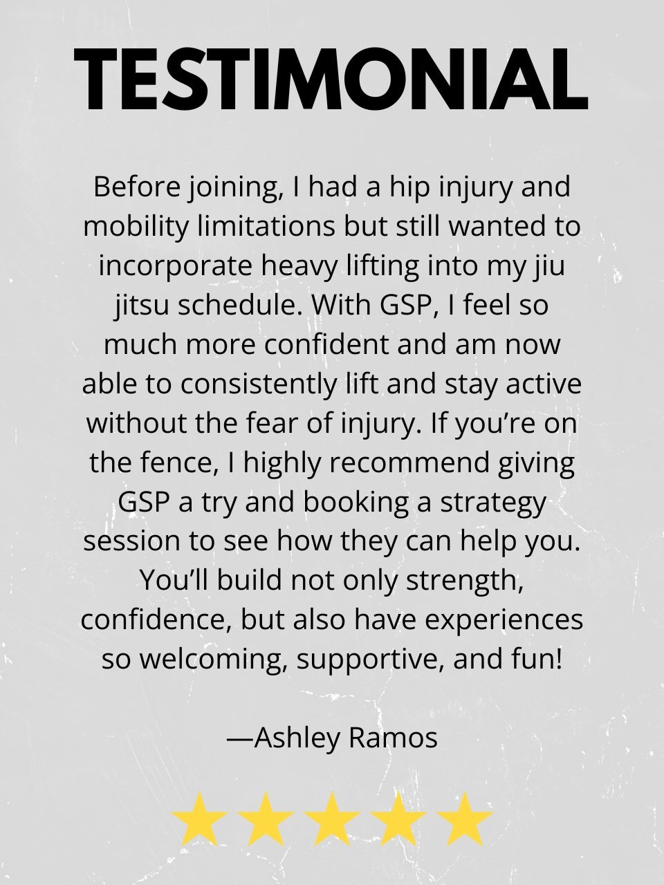 Thank you for the kind words Ashley! Super proud of you! Keep up the hard work 💪
&bull;
If you&rsquo;re interested in how we can help you move, feel, and perform better on the mats, tap the link in bio to sign up for a FREE strategy session and clai
