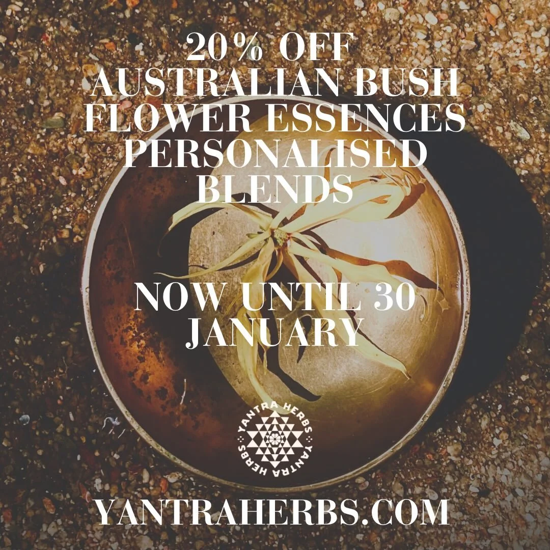 Vibrationally reset your self, your intentions, your goals, your timeline. 

Clear energetic stagnation, purify and enhance your flow.

Bring in your higher dreams, visions and goals.

20% off Australian Bush Flower Essences Personalised Blends for t
