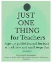 Book cover titled 'Just One Thing for Teachers' with a green background and black dot