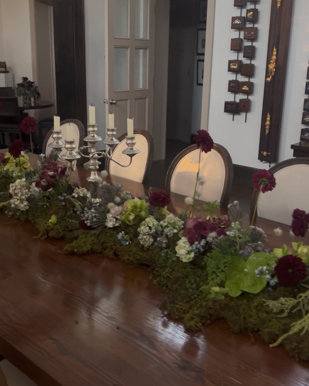 (3) 20 foot dining table meadow filled with color and texture