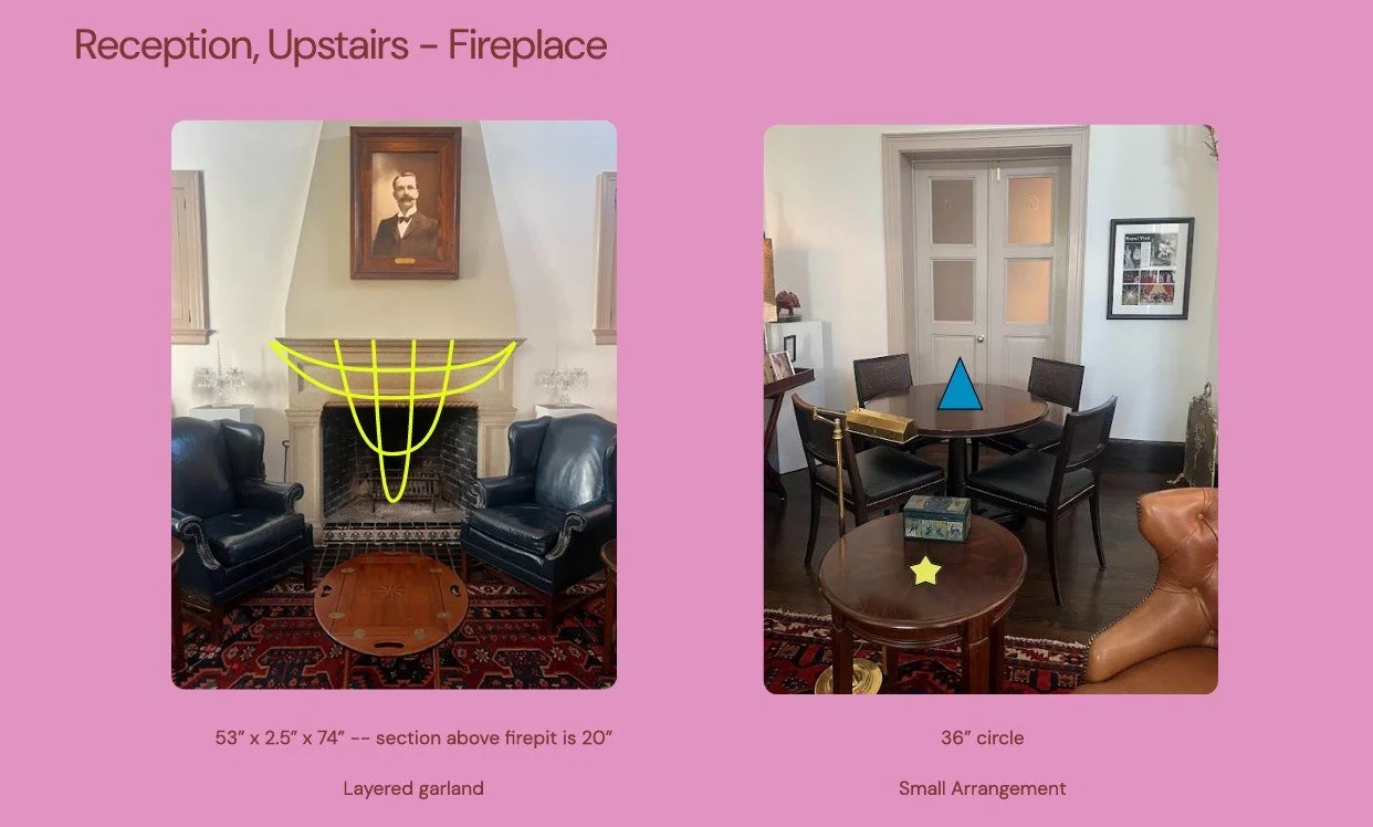 (4) Proposal with sketched fireplace