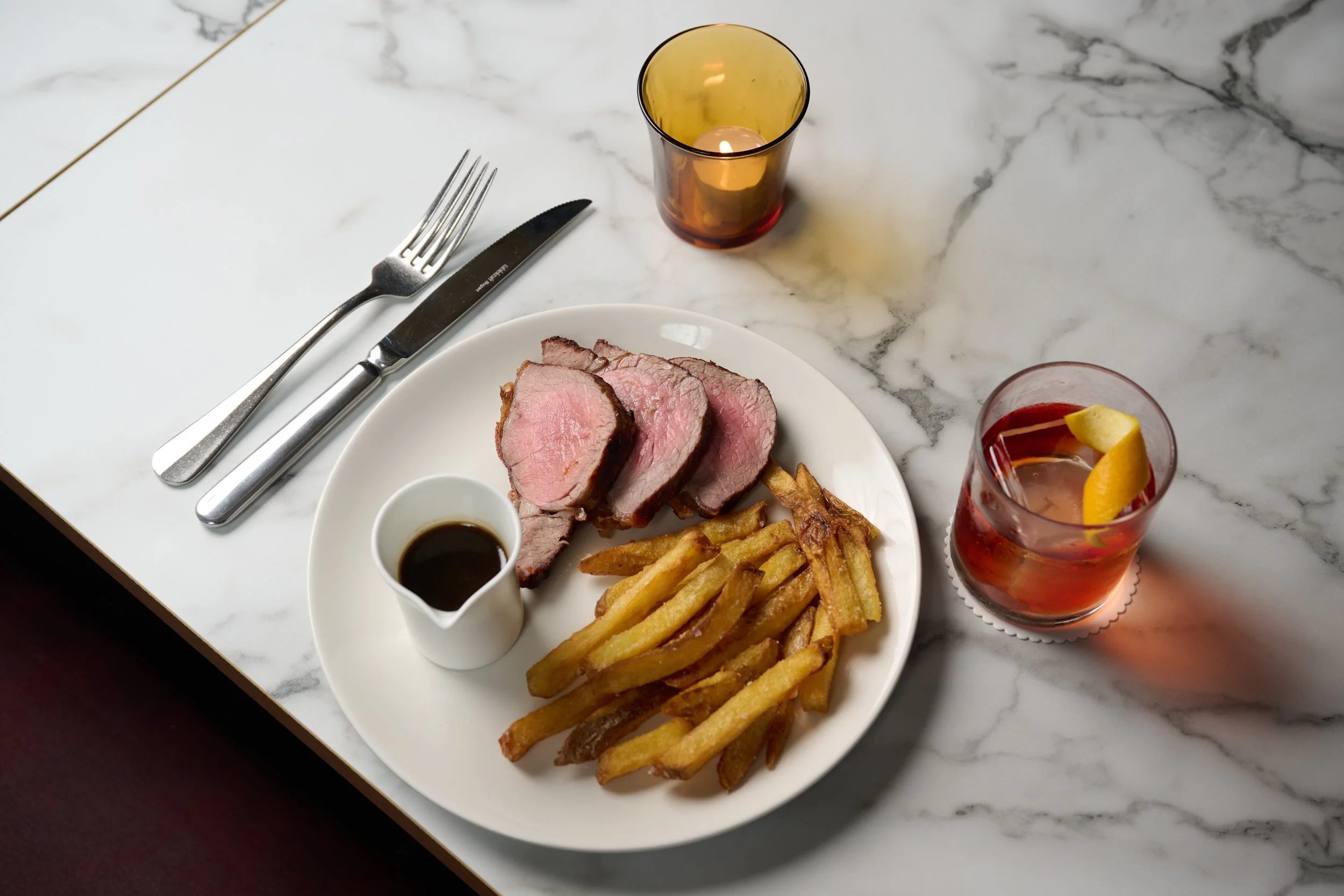 $25 Steak Frites  –  Bobèche Cocktail Bar