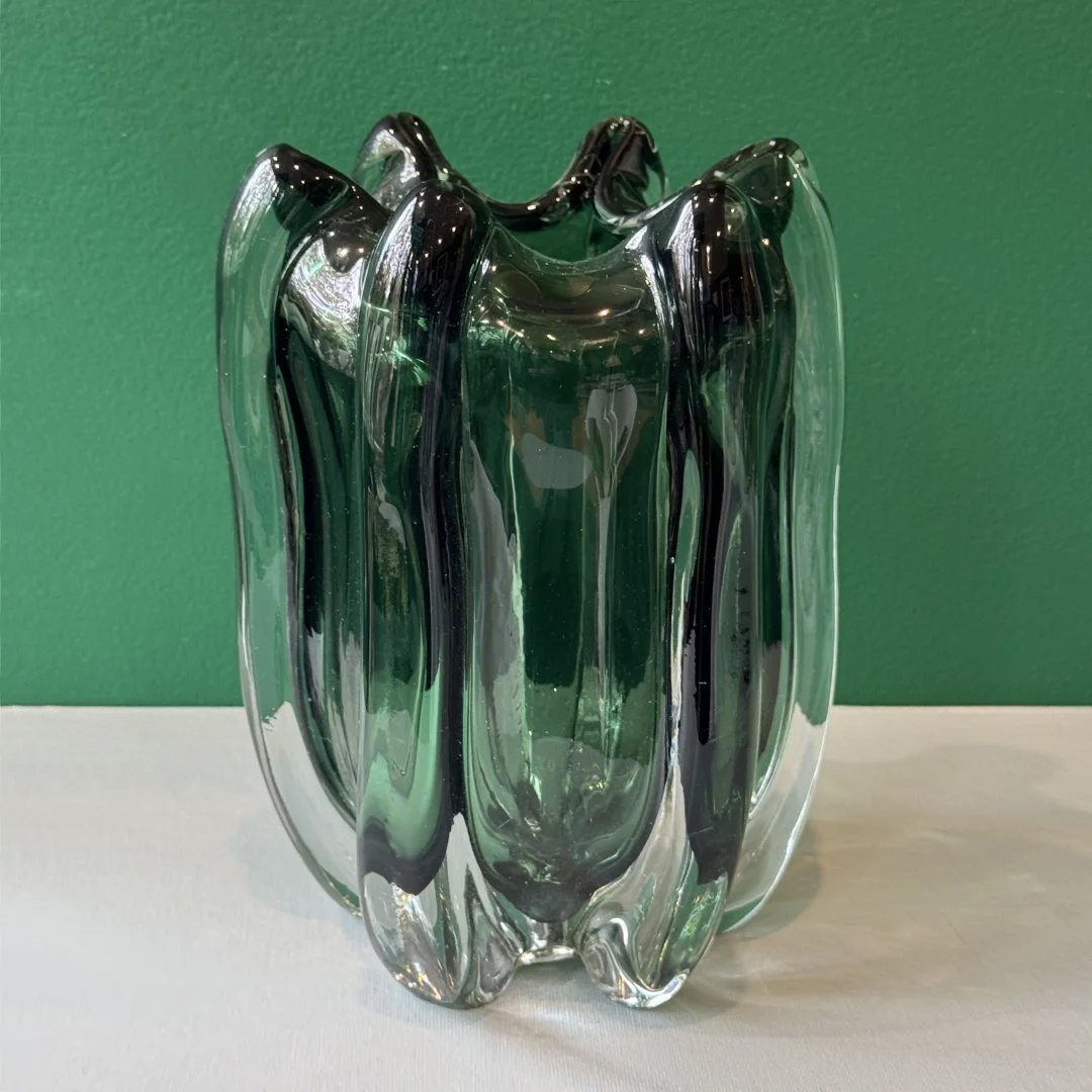 Handblown Glass Vase Green