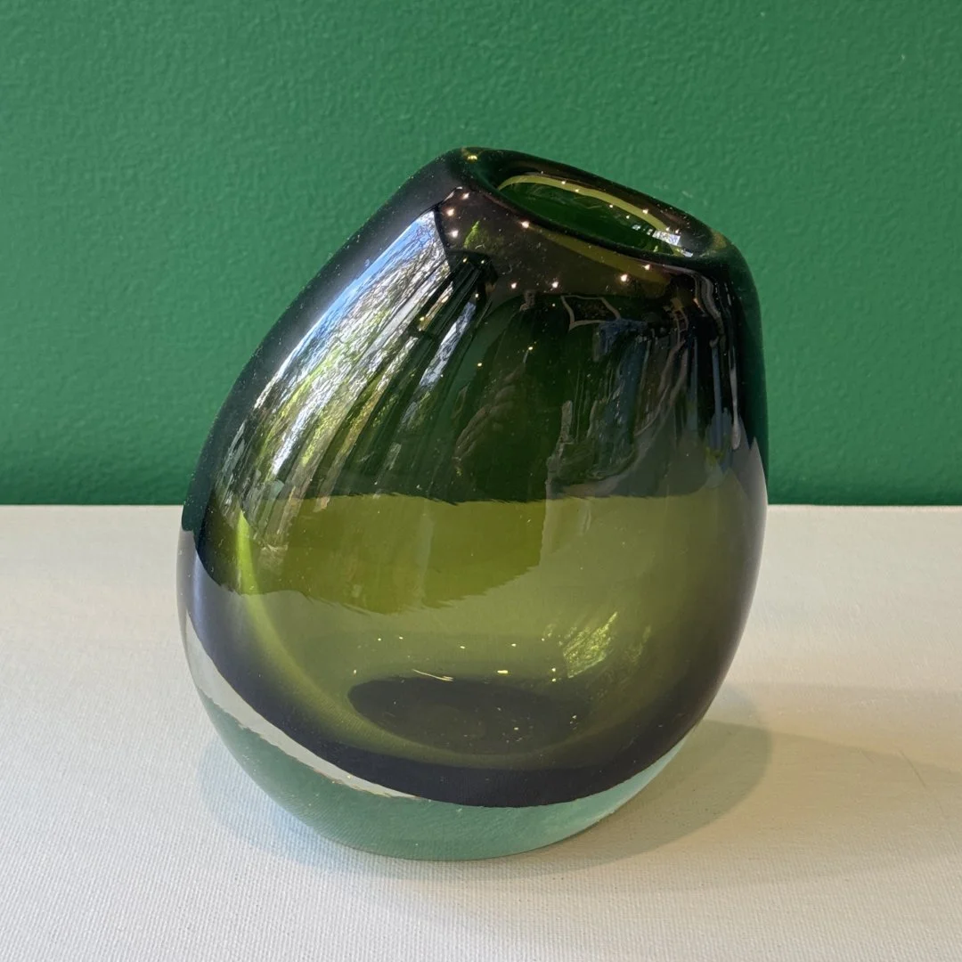 Handblown Glass Vase Olive