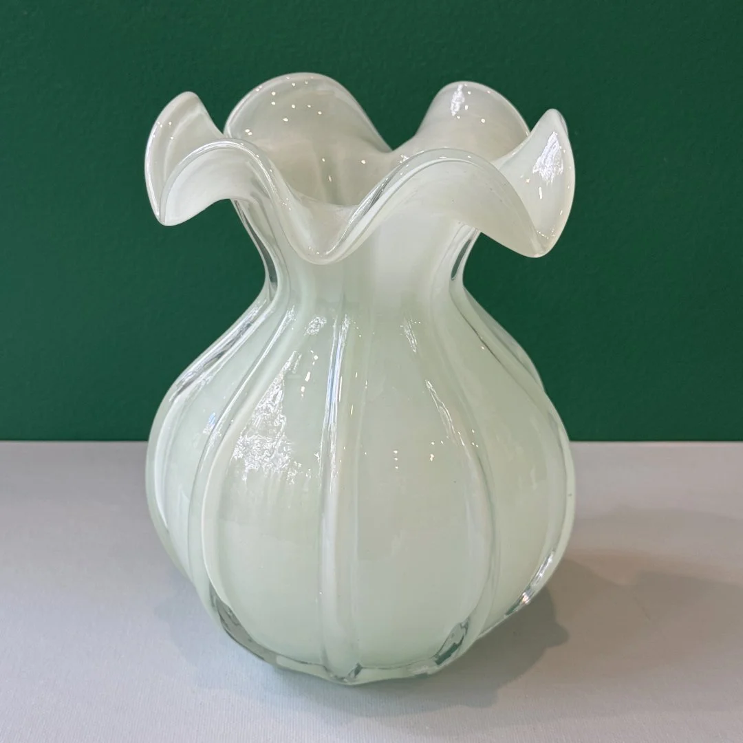 Fluted Glass Vase Sage