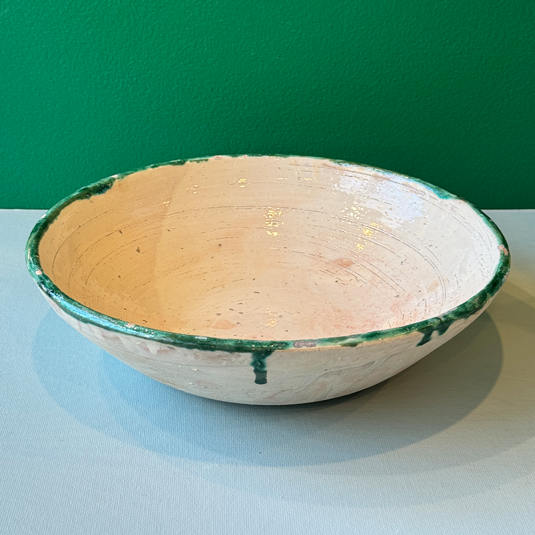 Southern Italian Bowl Blush with Green Edging