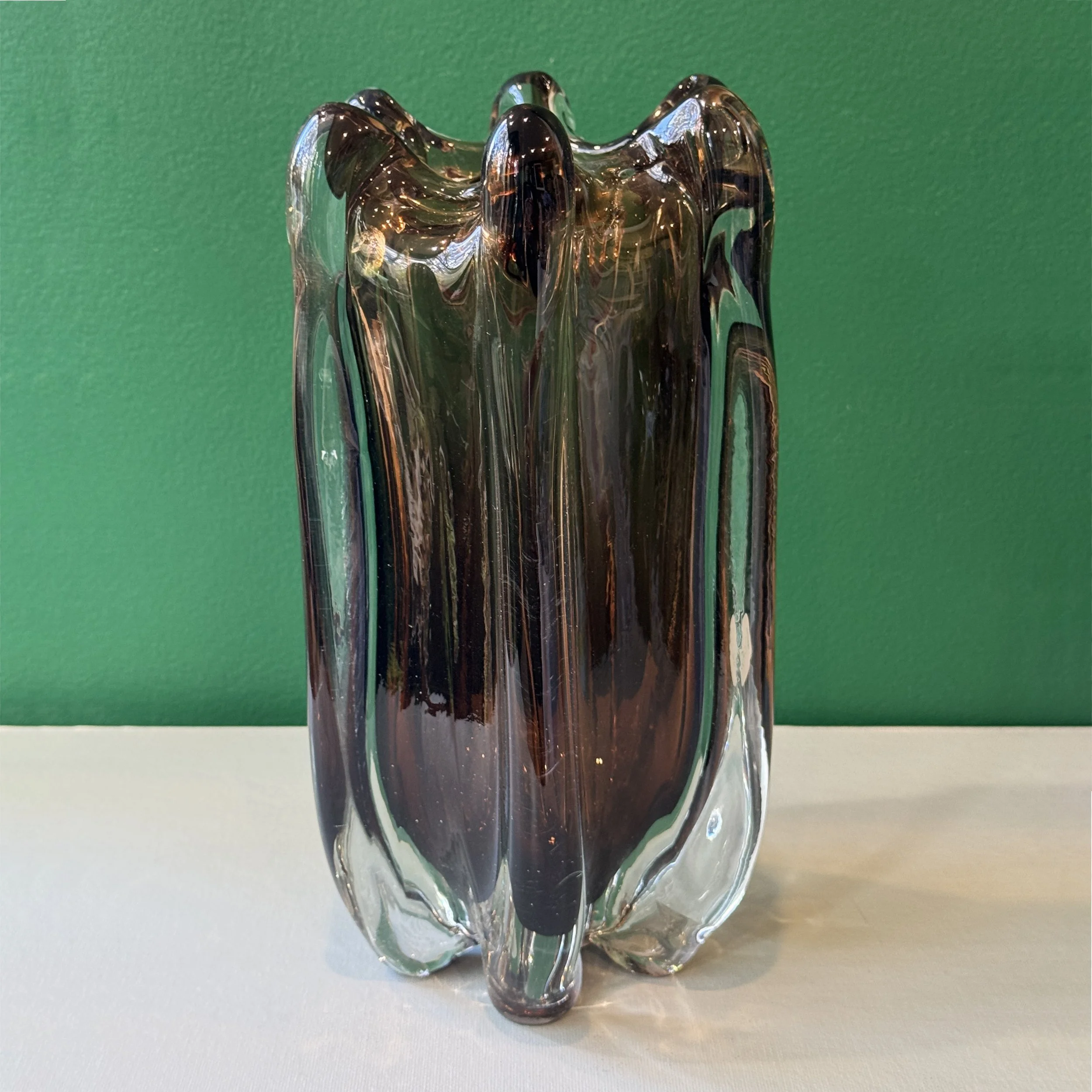 Handblown Glass Vase Brown Large