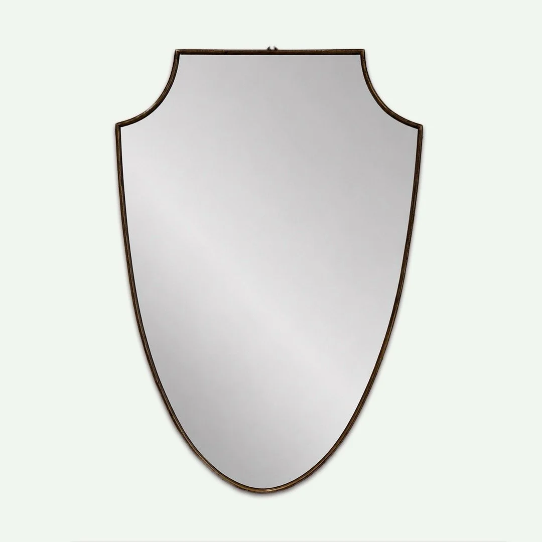 Italian Mid Century Gio Ponti Inspired Shield Mirror