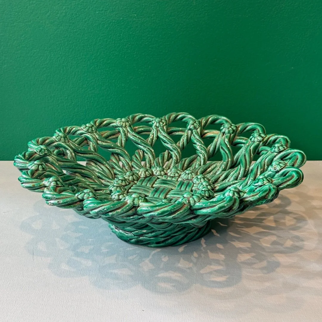 Vintage French Basket Weave Bowl