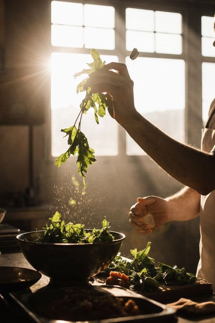 Nourishing plant-based meal beautifully prepared at a luxury women's retreat in the South of France