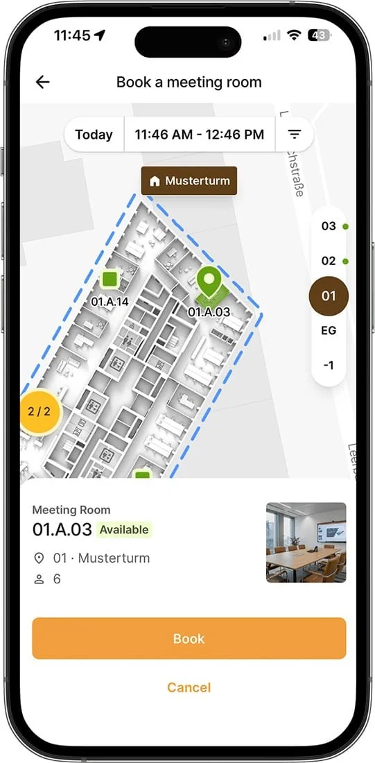 App-Demo für Raumreservierung, Webinar-Moderator und Smart-Parking per Handy
