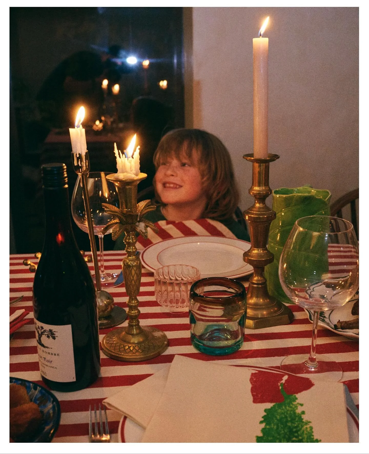 We&rsquo;re just days away from the Christmas launch!! 
Soon these linens will be laid across tables all over the world, catching candlelight and crumbs, stories and laughter.
Here&rsquo;s a sneak peek of the red striped tablecloth with my son and ou
