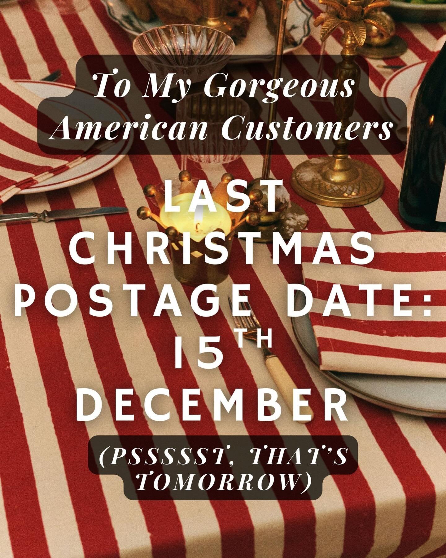 My Gorgeous American Customers, it&rsquo;s your count down!!! Tomorrow (15th) is the last day I can (relatively) safely send all US Christmas Linen orders in time for the big day. 

#christmastablelinen #christmastablescape #christmastabledecor