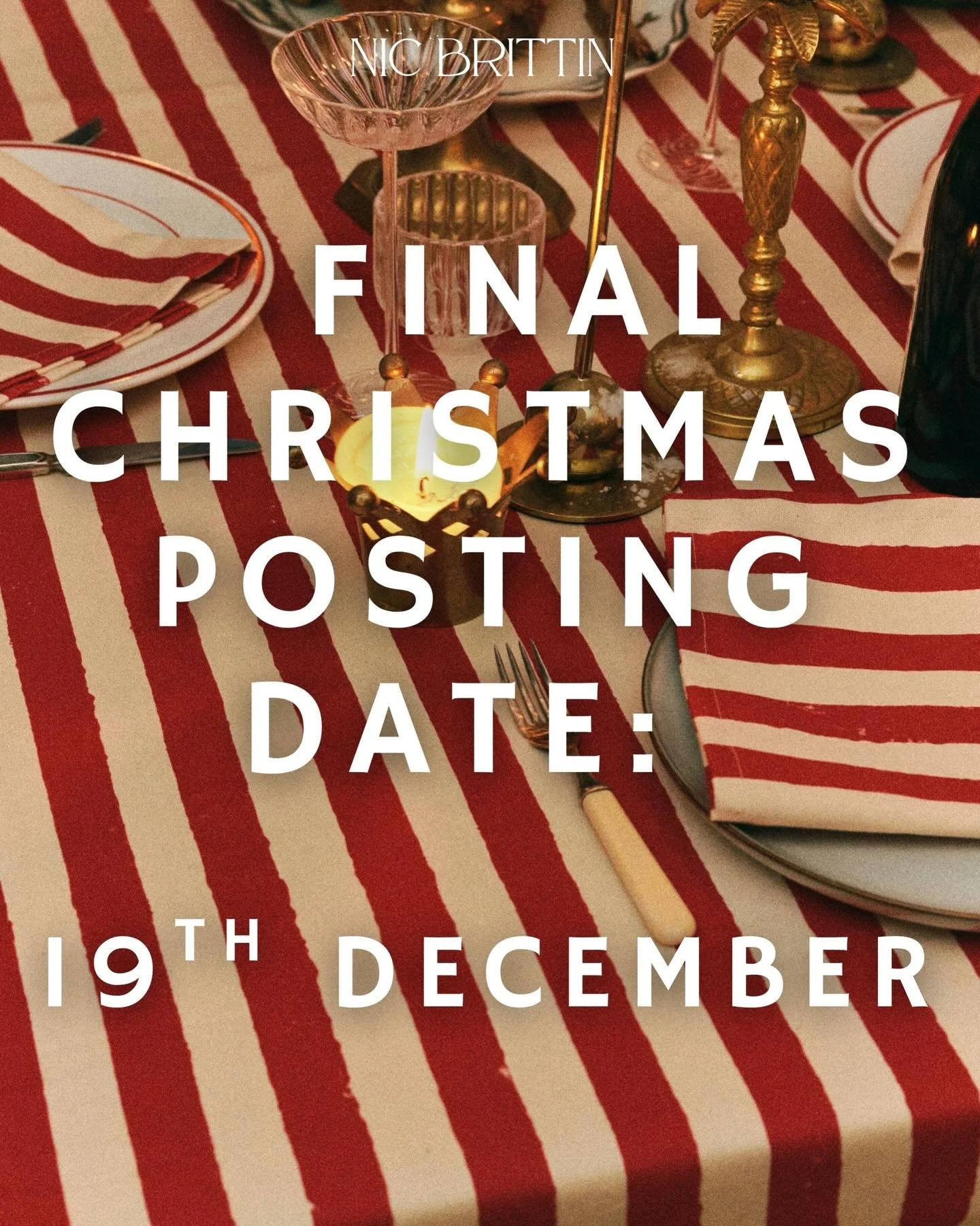 TWO DAYS LEFT!!! 

Last postage 19th December!