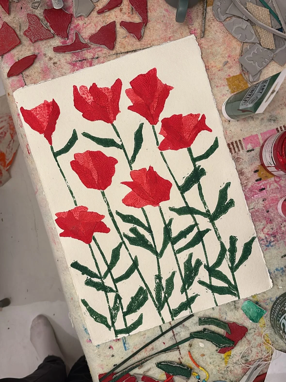 For those who stuck with me while printing last night. Here is the final piece. I have plans for this on fabric, probably with a background colour and on a repeat but I love these evening play sessions I do. 
People don&rsquo;t play enough I don&rsqu