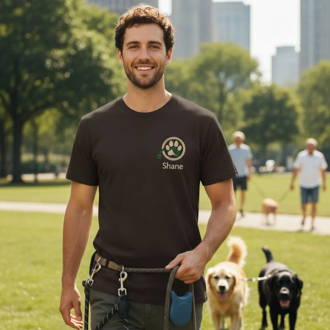 Classic t-shirt with custom embroidery, featuring a comfortable fit, soft breathable fabric, and clean detailed stitching for a timeless everyday style