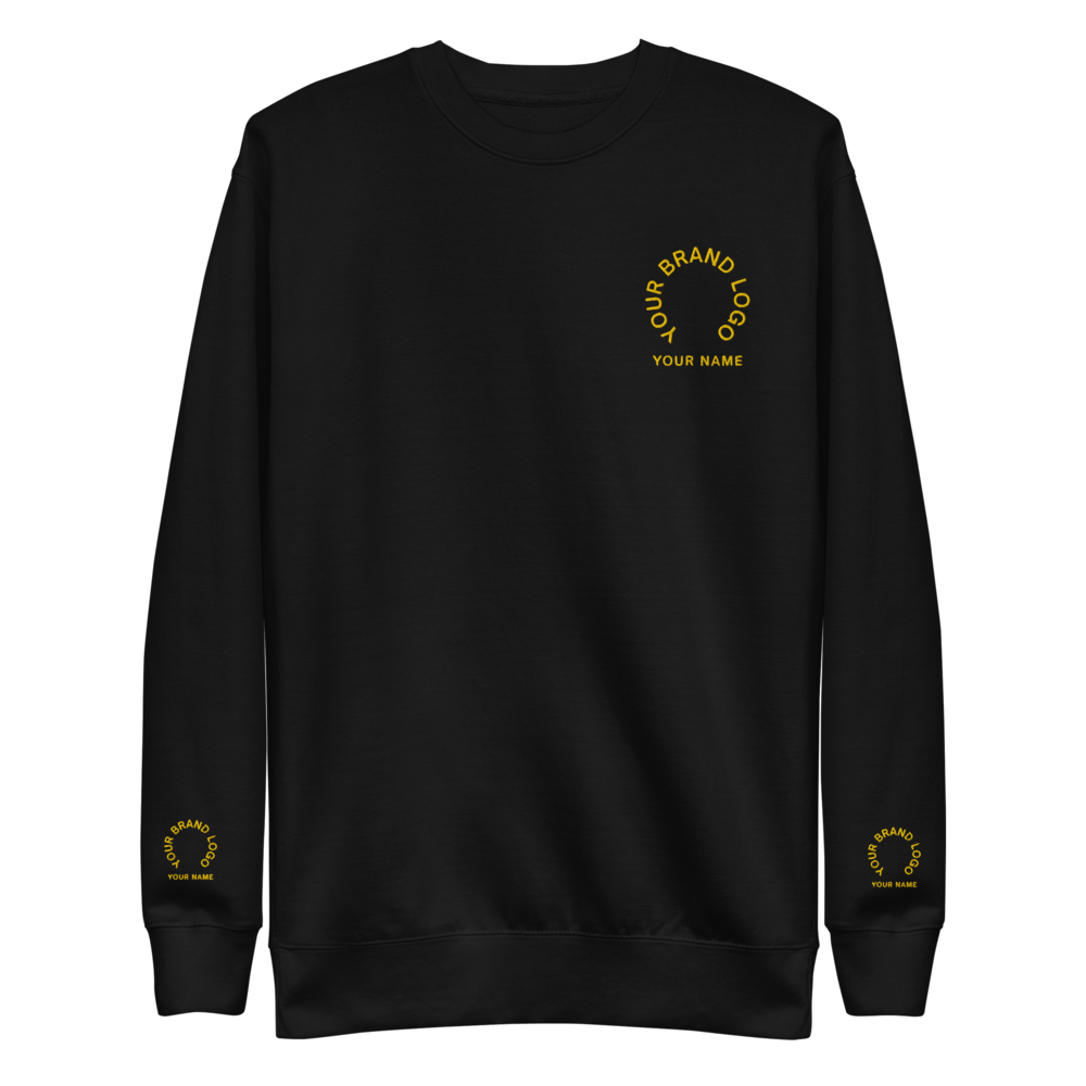 Custom embroidered premium sweatshirt with logo for teams and brands