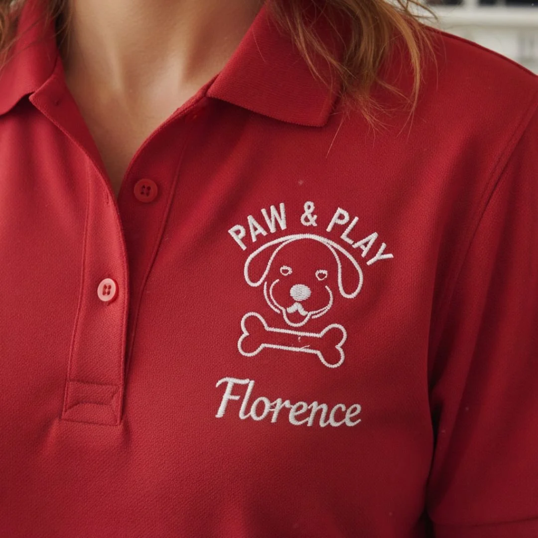 Premium polo shirt with custom embroidery, featuring a refined fit, soft high-quality fabric, and clean detailed stitching for a polished, timeless look