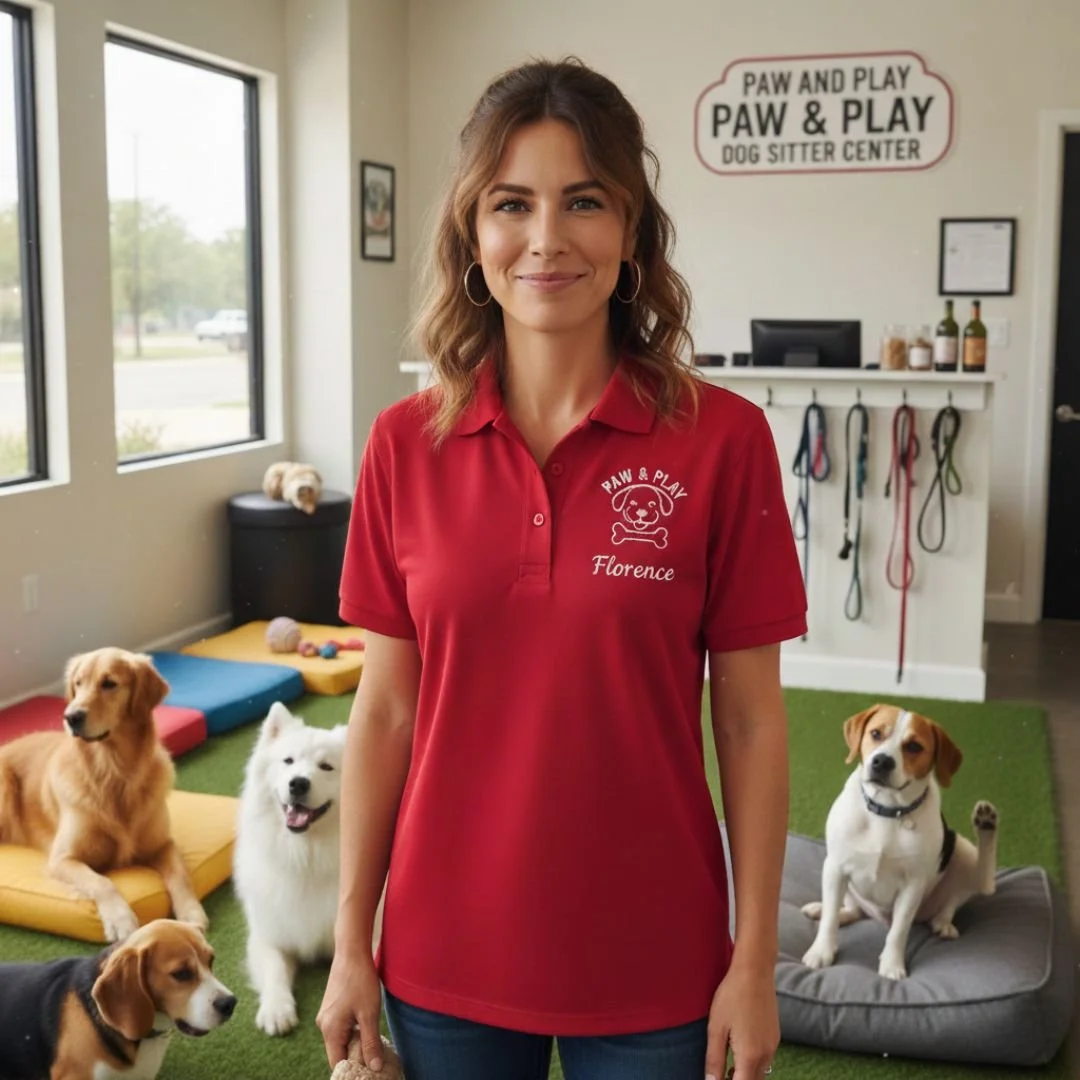 Premium polo shirt with custom embroidery, featuring a refined fit, soft high-quality fabric, and clean detailed stitching for a polished, timeless look