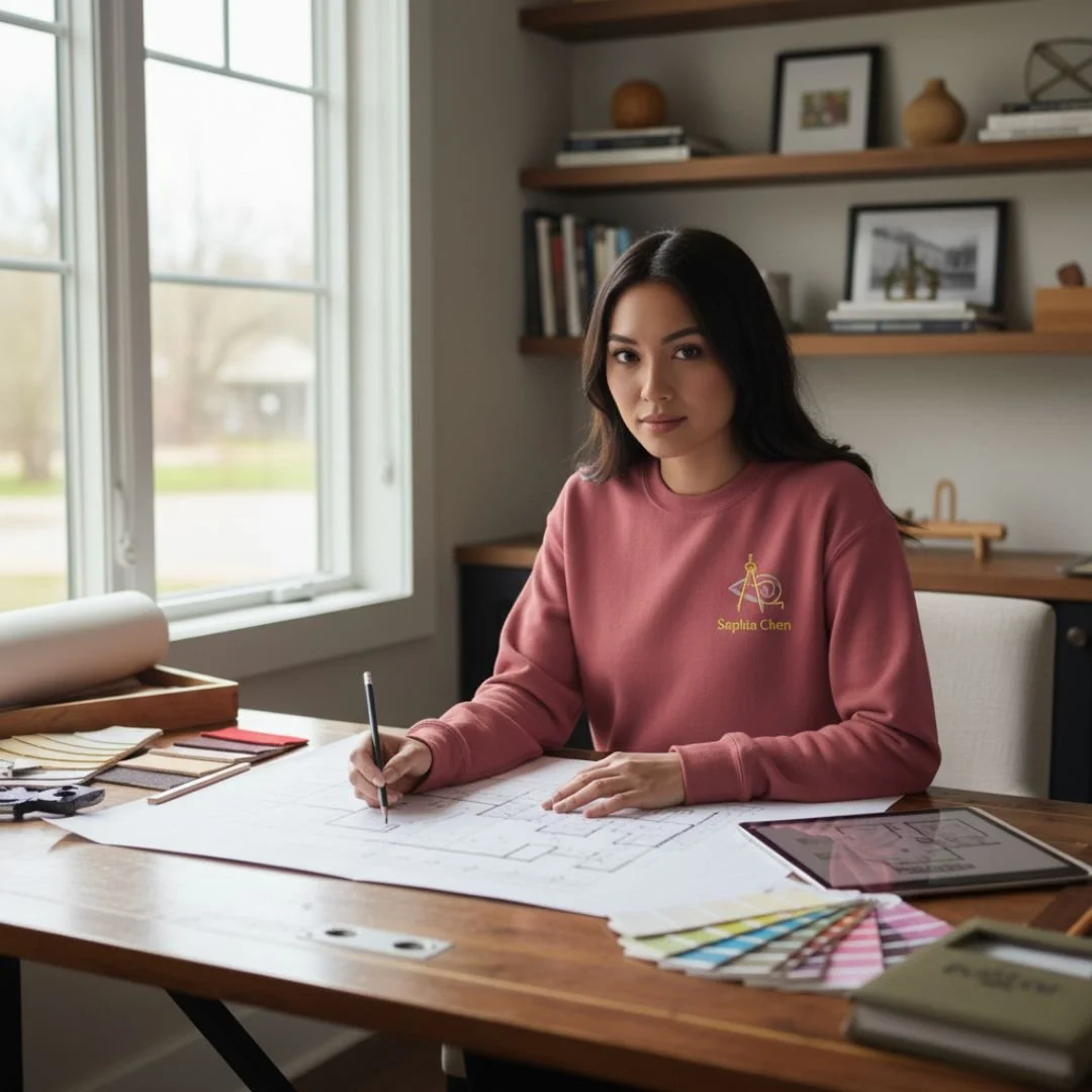Premium sweatshirt featuring custom embroidery on the chest, highlighting a soft, high-quality fabric with detailed, stylish stitching