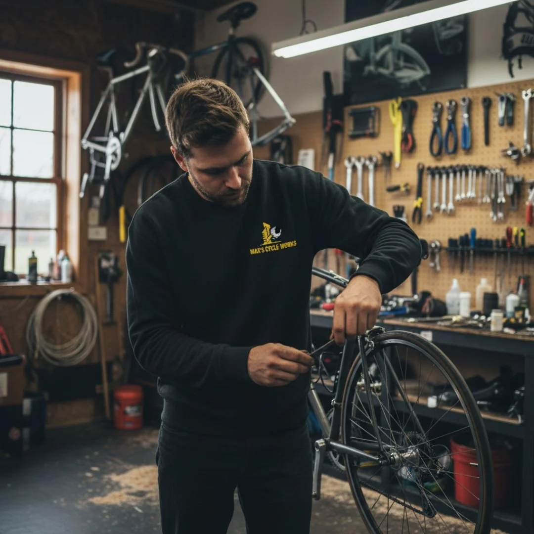 Premium sweatshirt featuring custom embroidery on the chest, highlighting a soft, high-quality fabric with detailed, stylish stitching