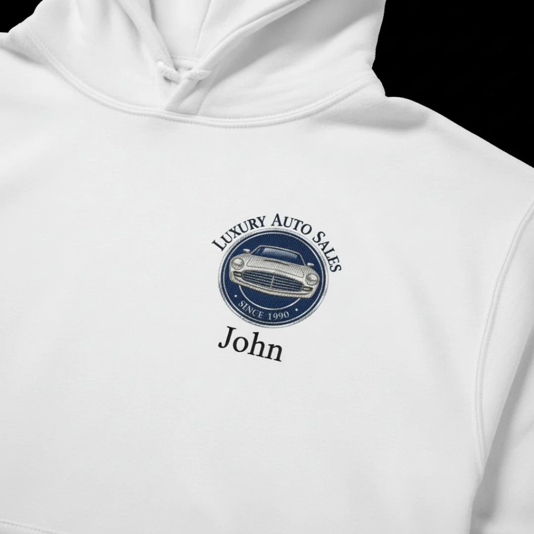 Pullover hoodie with custom embroidery, featuring a cozy fit, soft premium fabric, and clean detailed stitching for a stylish everyday look