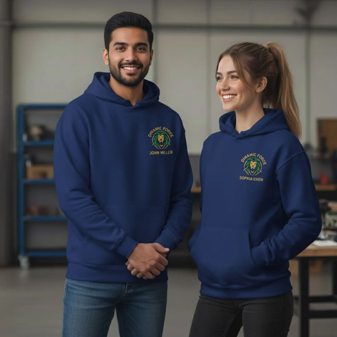 Pullover hoodie with custom embroidery, featuring a cozy fit, soft premium fabric, and clean detailed stitching for a stylish everyday look