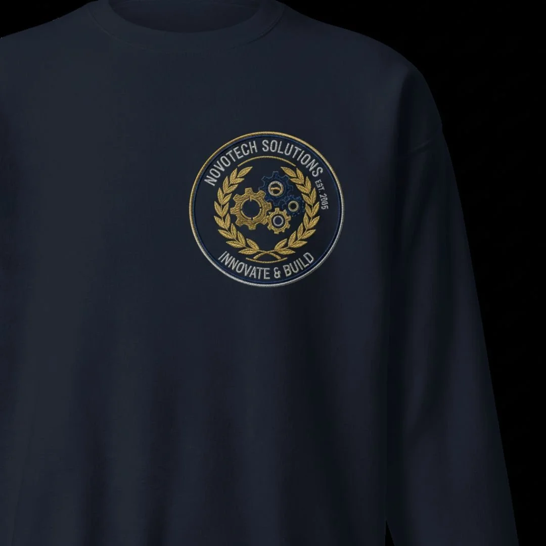 Premium sweatshirt featuring custom embroidery on the chest, highlighting a soft, high-quality fabric with detailed, stylish stitching