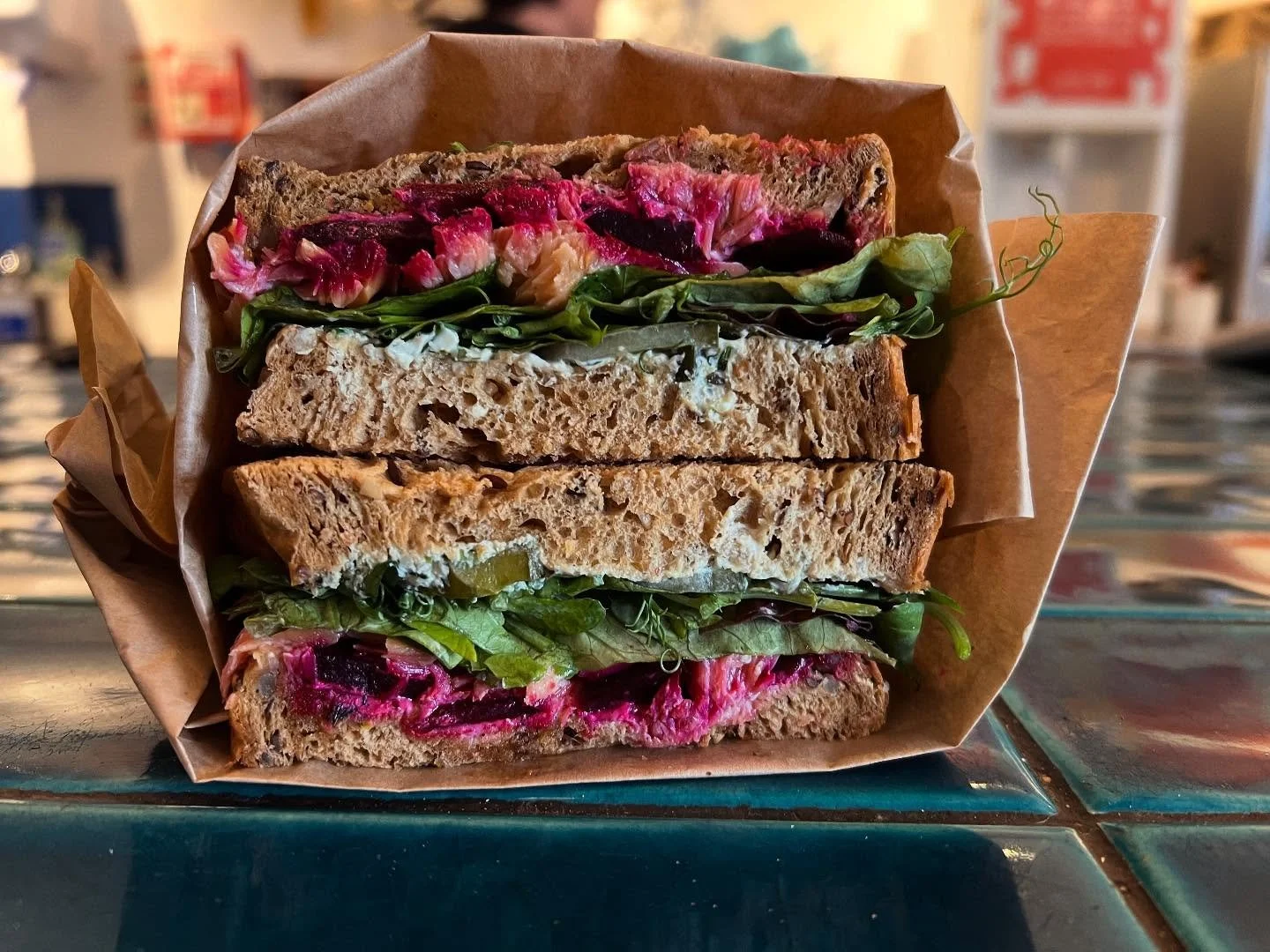 It&rsquo;s seasonal change up time for our sarnies. A staff favourite and a stone cold classic back on the tiles this week&hellip;

* Hot smoked chalk stream trout
* Roasted Amary farm beetroot
* Lemon, caper &amp; dill cream cheese 
* House pickled 