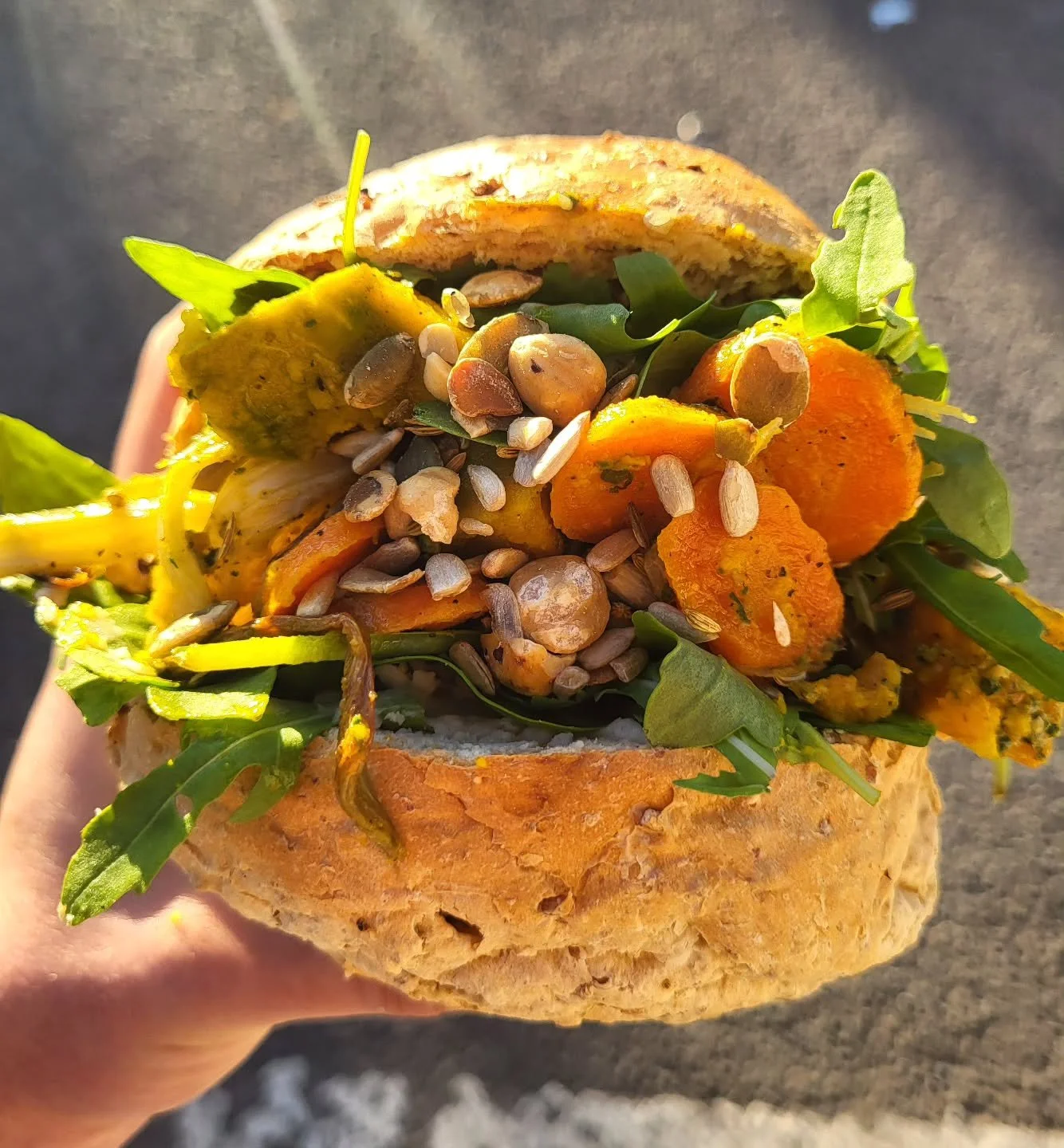 Autumn goodness....one of the best time for seasonal eats

The mid September sunshine is streaming down here in North Devon

Improved version of one of our favourite seasonal sarnies now available 

Autumn roasted vegetables,  white bean and lemon pu