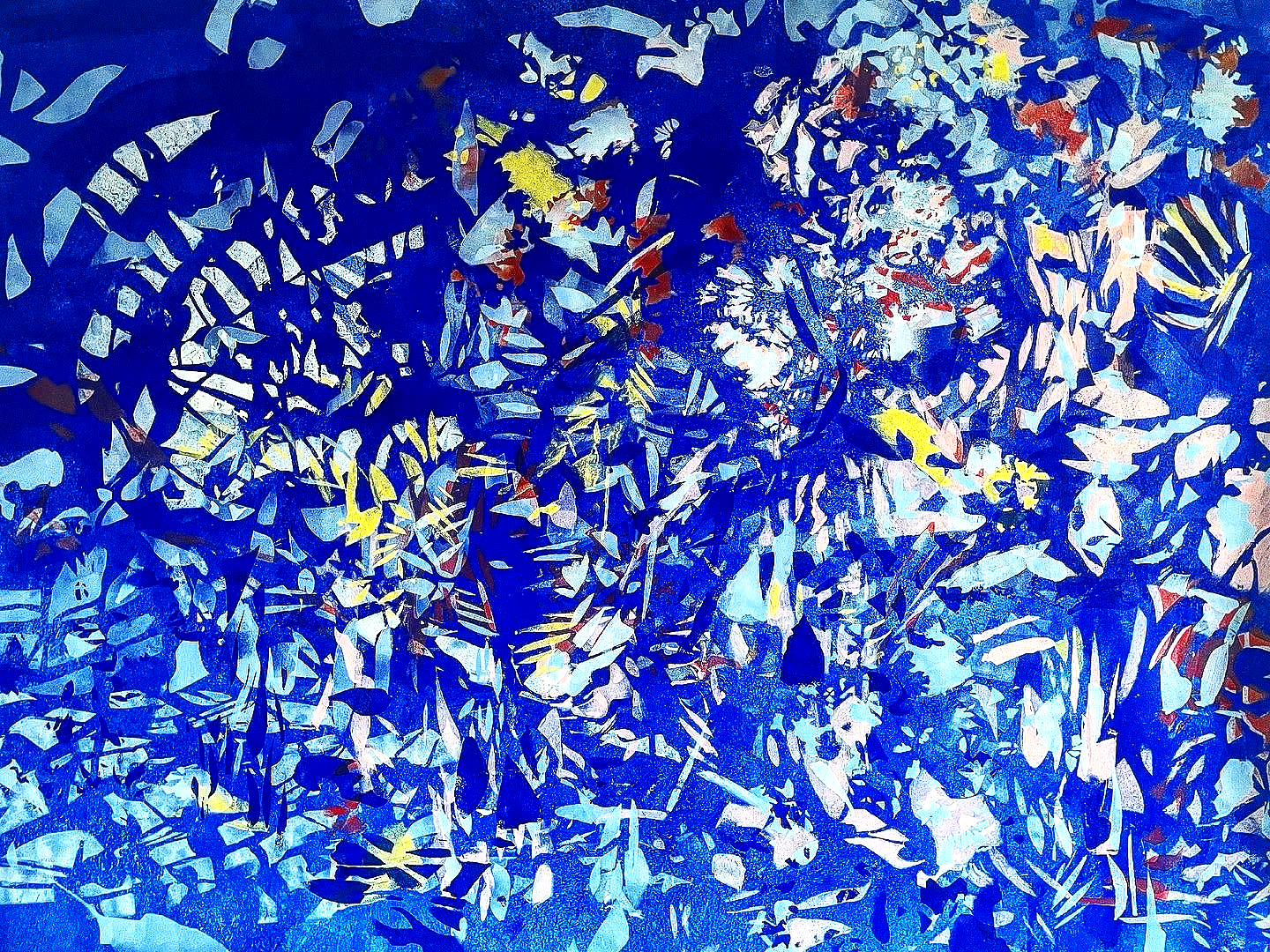 Paysage la nuit, 146X89cm , peinture acrylique sur toile, 2023