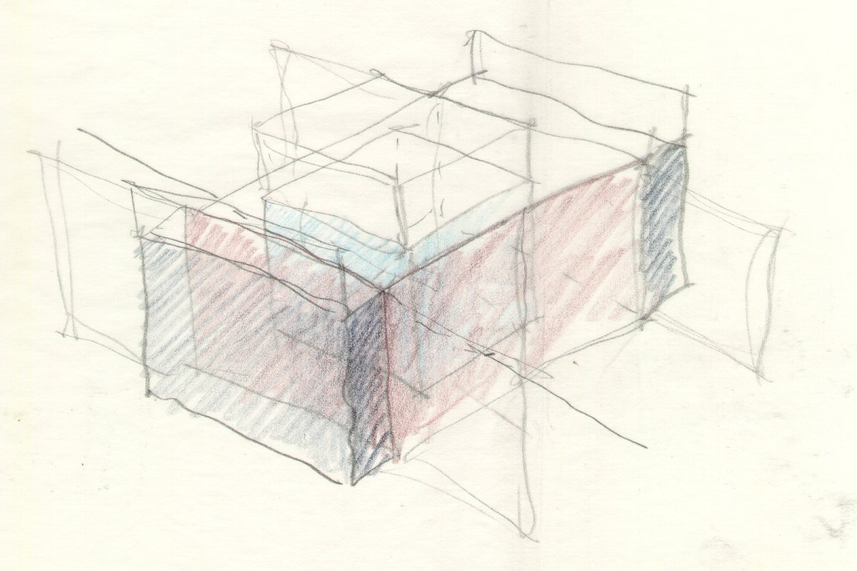 "Held, Lfited", pencil/color pencil on trace, 2002