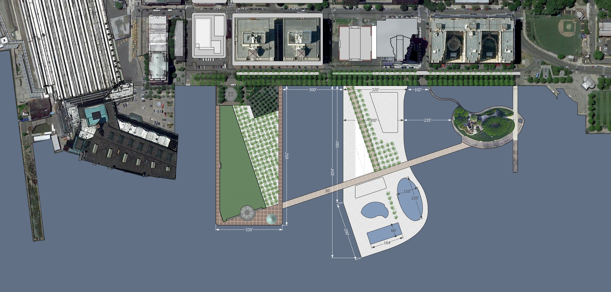 "Concept Design for a Pier on the Hudson" 3D model ⠐ image courtesy of nastasi architects © 2022